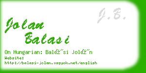 jolan balasi business card